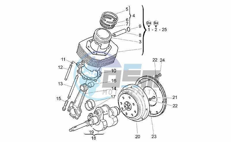 Drive shaft - cylinder - piston