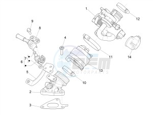 LIBERTY 150 150 IGET 4T 3V IE ABS (NAFTA) drawing Throttle body - Injector - Induction joint