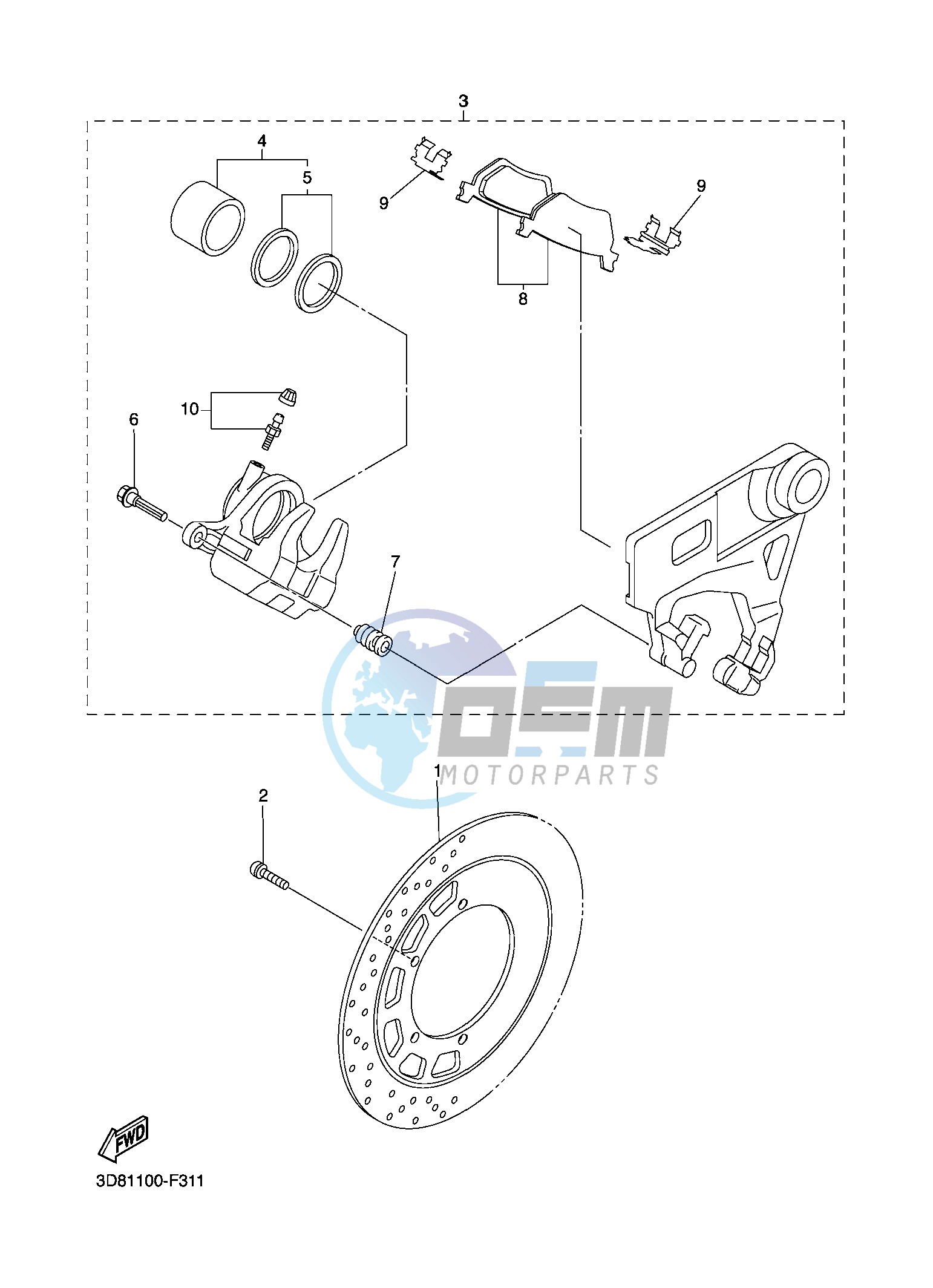 REAR BRAKE CALIPER