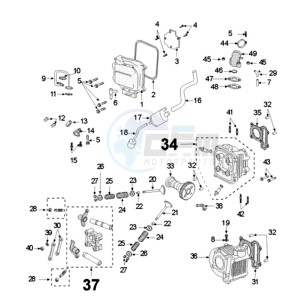 VIVA 3 L 125 4T drawing CYLINDER HEAD / CYLINDER