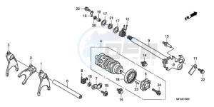 CB600F3A France - (F / CMF ST) drawing GEARSHIFT DRUM