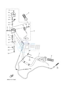 YFM450FWBD YFM45KPXJ KODIAK 450 EPS (BB53) drawing STEERING HANDLE & CABLE