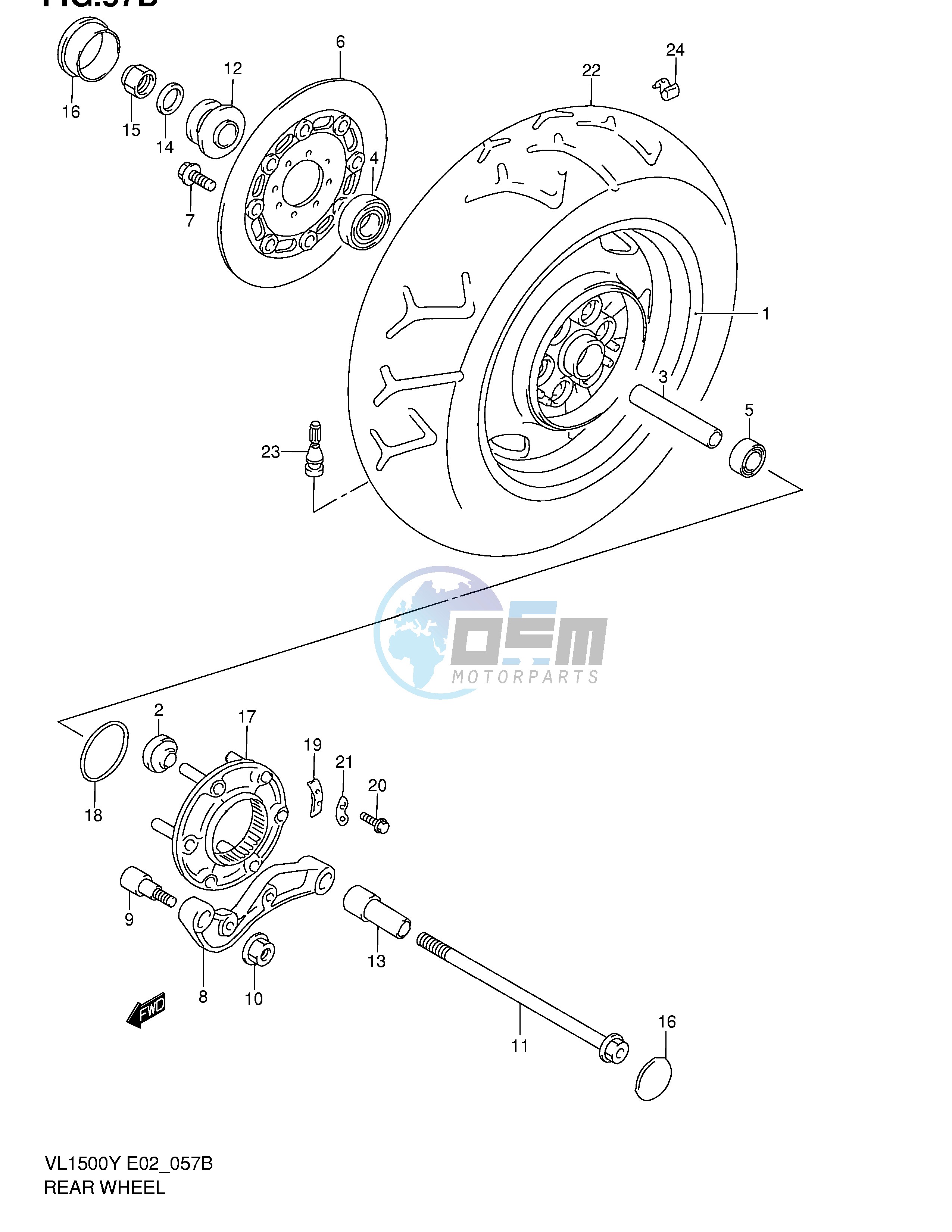 REAR WHEEL (MODEL K2 K3 K4)