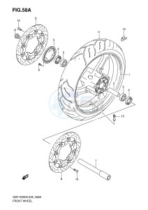 GSF1200 (E2) Bandit drawing FRONT WHEEL (GSF1200AK6 SAK6)