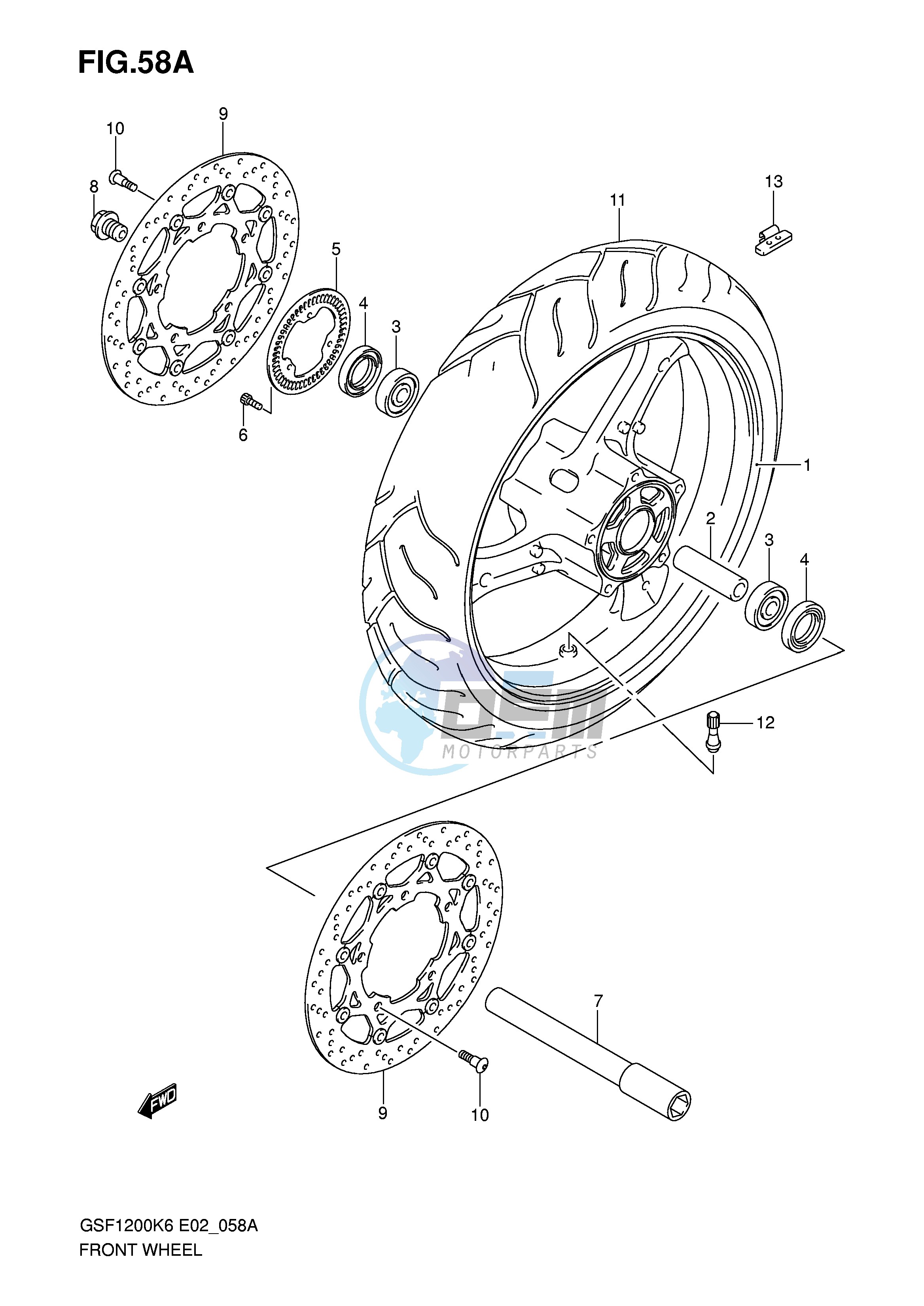 FRONT WHEEL (GSF1200AK6 SAK6)