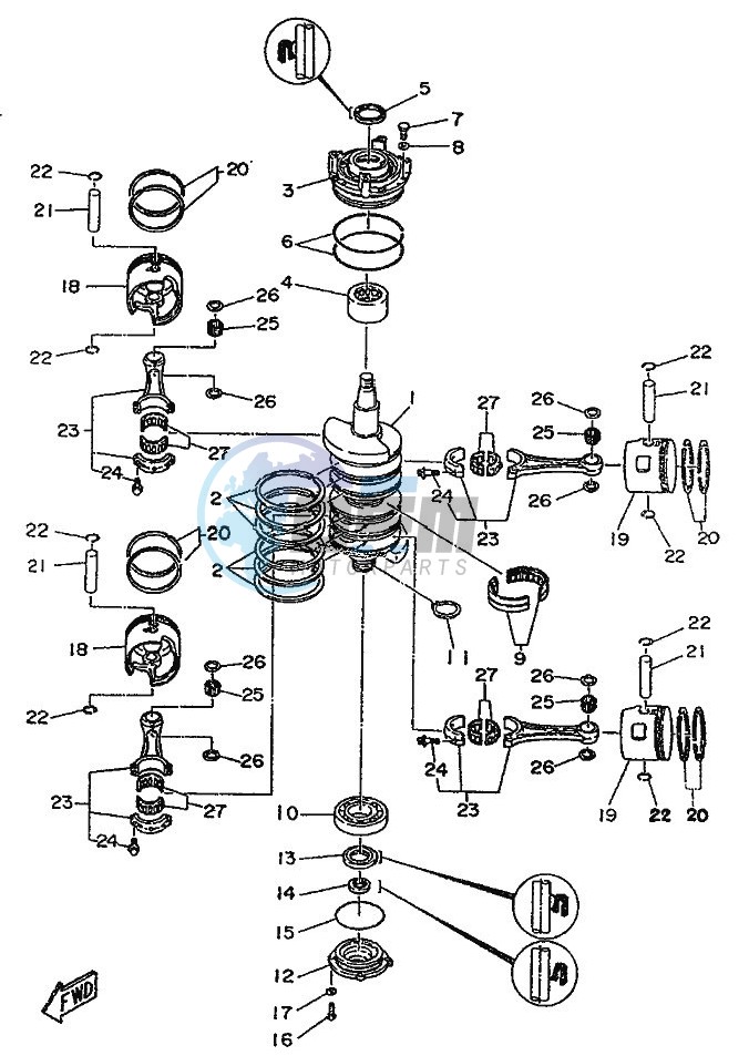 CRANKSHAFT--PISTON