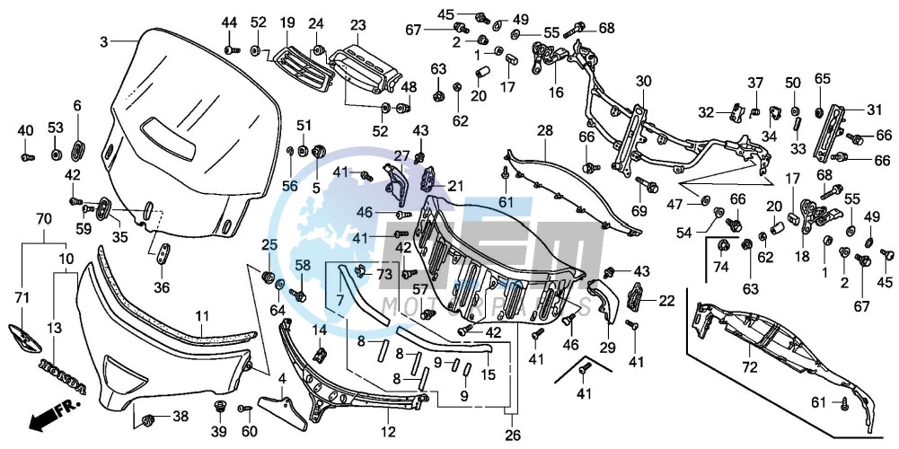 WINDSCREEN (GL1800A4/A5) (GL18006/7/8)