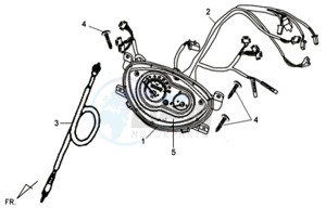 SYMPHONY 125 SR drawing DASHBOARD / SPEEDOMETER CABLE / WIRING HARNASS