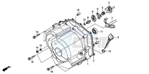 TRX250 RECON drawing FRONT CRANKCASE COVER