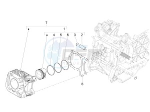 Liberty 125 4t 3v ie e3 drawing Cylinder-piston-wrist pin unit