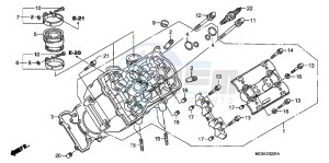 ST1300AE Pan Europoean - ST1300 UK - (E) drawing LEFT CYLINDER HEAD