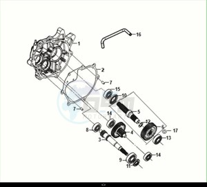 JET4 RX 125 (XE12W4-EU) (E5) (M1) drawing MISSION CASE-DRIVE SHAFT