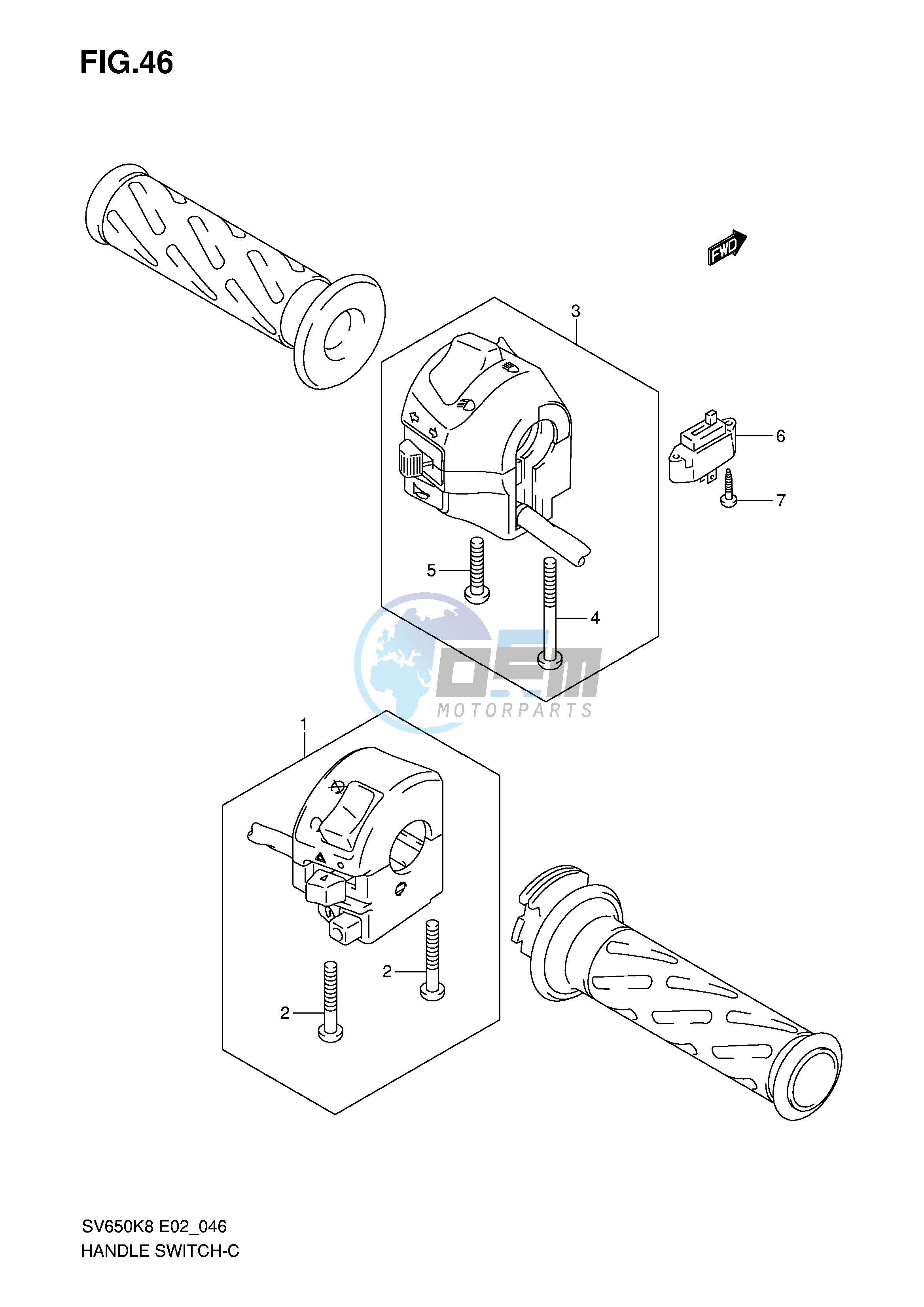 HANDLE SWITCH (SV650SK8 SK9 SAK8 SAK9 SUK8 SUK9 SUAK8 SUAK9)