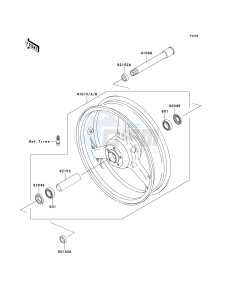 ZR 1000 B [Z1000 EUROPEAN] (B7F-B9F) B7F drawing FRONT HUB