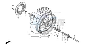 CB500 drawing FRONT WHEEL