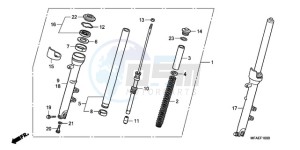 CBF1000SA Europe Direct - (ED / ABS) drawing FRONT FORK