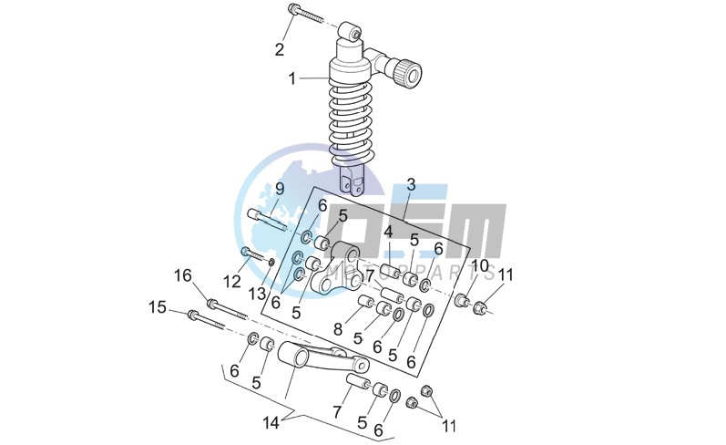 Connecting rod - rear shock abs.