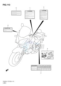 DL650 (E3) V-Strom drawing LABEL (DL650AL1 E33)