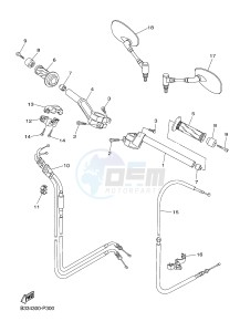 XVS950CR XVS950 CAFE RACER XV950 RACER 60TH ANNIV. (B33E) drawing STEERING HANDLE & CABLE