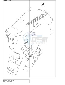 VZ800 (E2) MARAUDER drawing REAR FENDER (MODEL K2 K3)