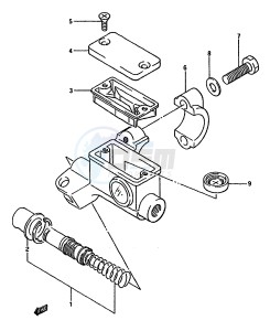 RM125 (G-H-J) drawing FRONT MASTER CYLINDER (MODEL H J)