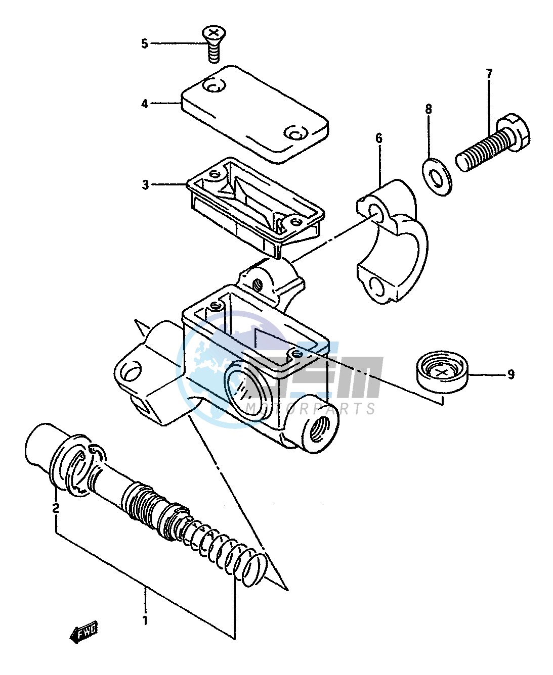 FRONT MASTER CYLINDER (MODEL H J)