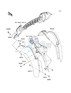 MULE_610_4X4 KAF400A7F EU drawing Front Fender(s)