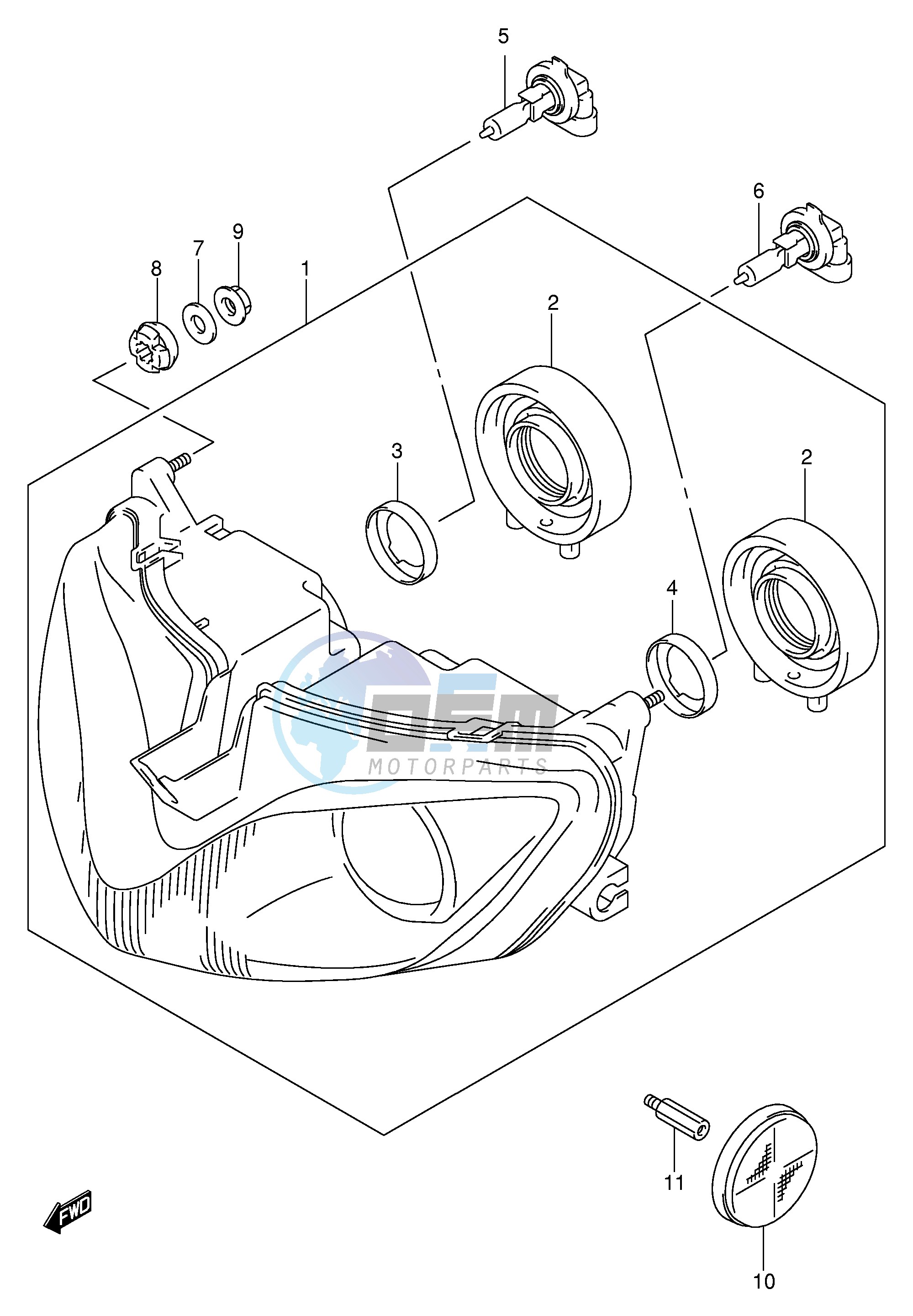 HEADLAMP (GSF1200SK1 SK2 SK3 SK4 SK5 SZK5 E24)