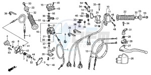 TRX300EX SPORTRAX drawing HANDLE LEVER/SWITCH/CABLE (TRX300EX'07,'08)