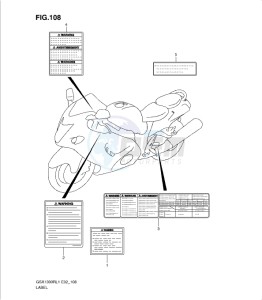 GSX1300R drawing LABEL (GSX1300RL1 E2)