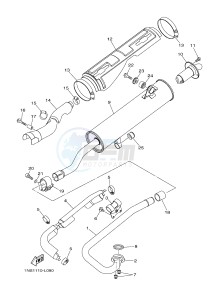 YFM350A YFM35GTXG GRIZZLY 350 2WD (B147) drawing EXHAUST