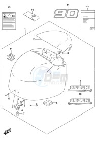 DF 90A drawing Engine Cover