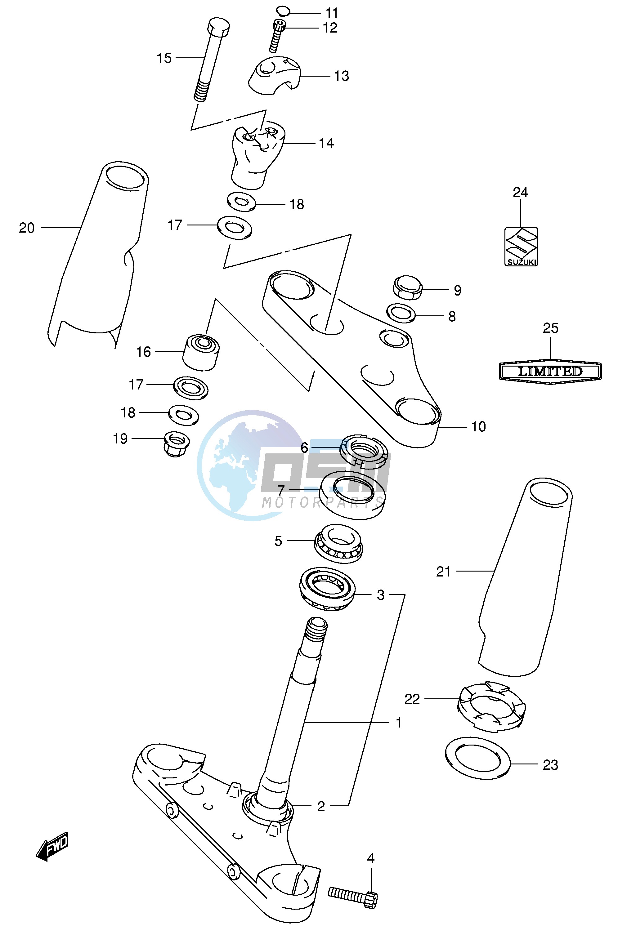 STEERING STEM (MODEL K1 K2 K3 K4)