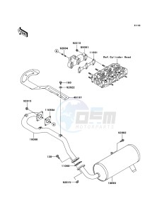 MULE 3010 DIESEL 4x4 KAF950-B3 EU drawing Muffler(s)