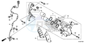 SH125ASG SH125D UK - (E) drawing FRONT BRAKE CALIPER ( ABS)