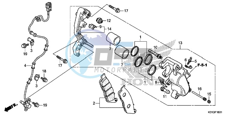 FRONT BRAKE CALIPER ( ABS)