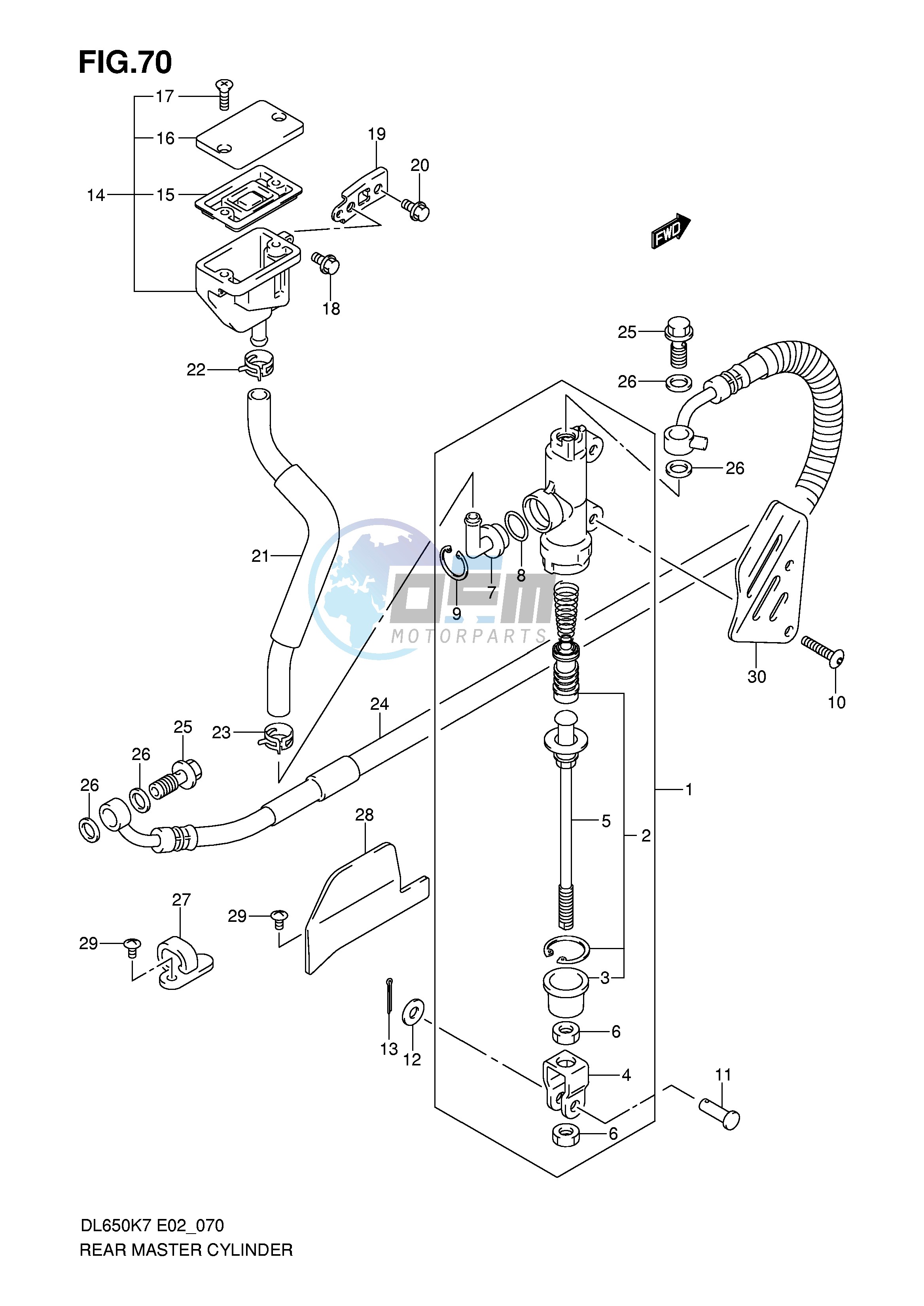 REAR MASTER CYLINDER (DL650K7 K8 K9 L0 UEL0)