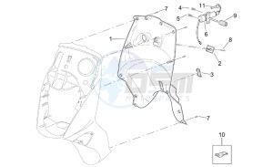 Leonardo 250 (eng. Yamaha) drawing Front body - Internal shield