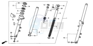 CB600F CB600F drawing FRONT FORK (CB600F2/F22/3/4)