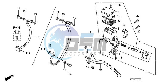 RR. BRAKE MASTER CYLINDER