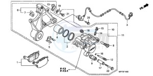 CB1300SA9 UK - (E / ABS BCT MKH MME TWO TY2) drawing REAR BRAKE CALIPER