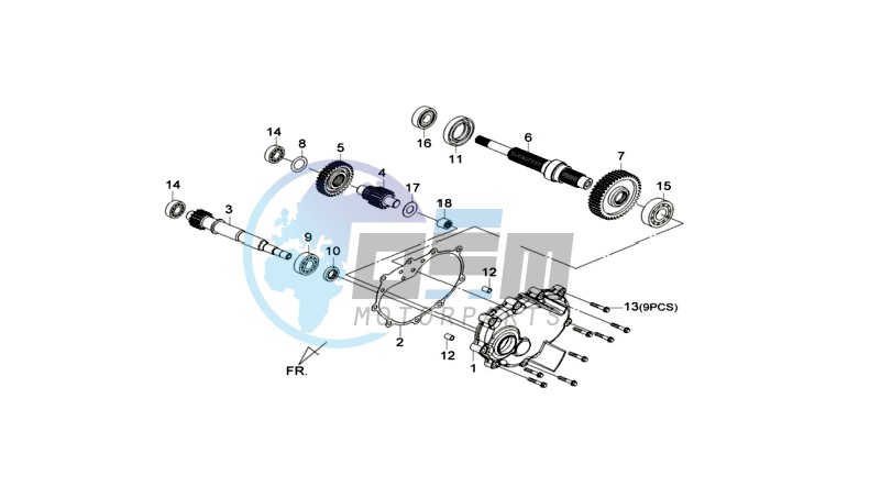 CRANKCASE - DRIVE SHAFT