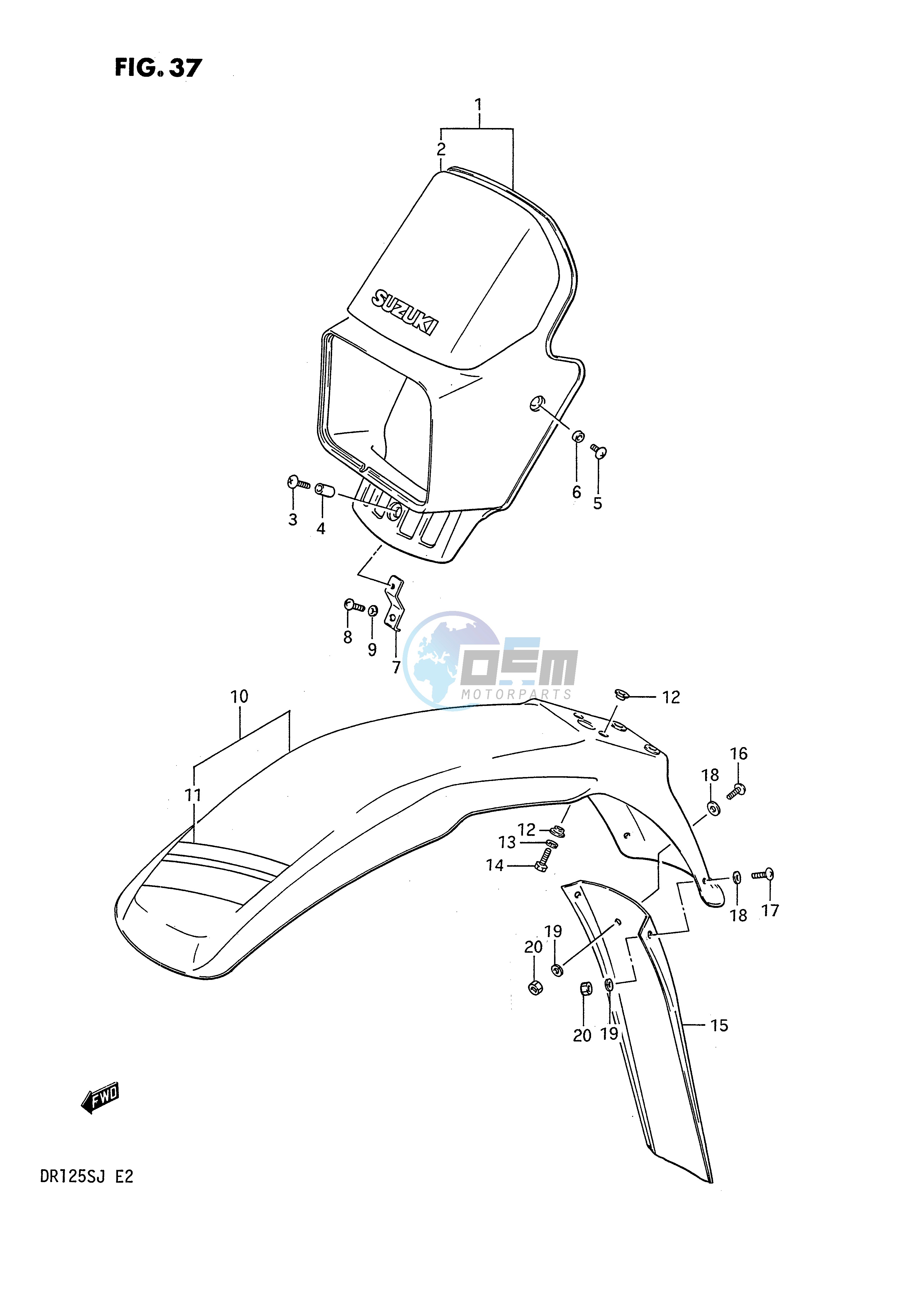 HEADLAMP COVER - FRONT FENDER (MODEL F E18,E24)