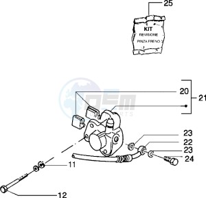 NRG 50 MC3 drawing Front brake caliper (Vehicle with rear drum brake)