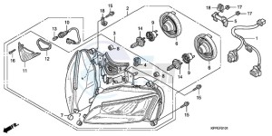 CBR125RWA Korea - (KO) drawing HEADLIGHT (CBR125RW7/RW9/RWA)