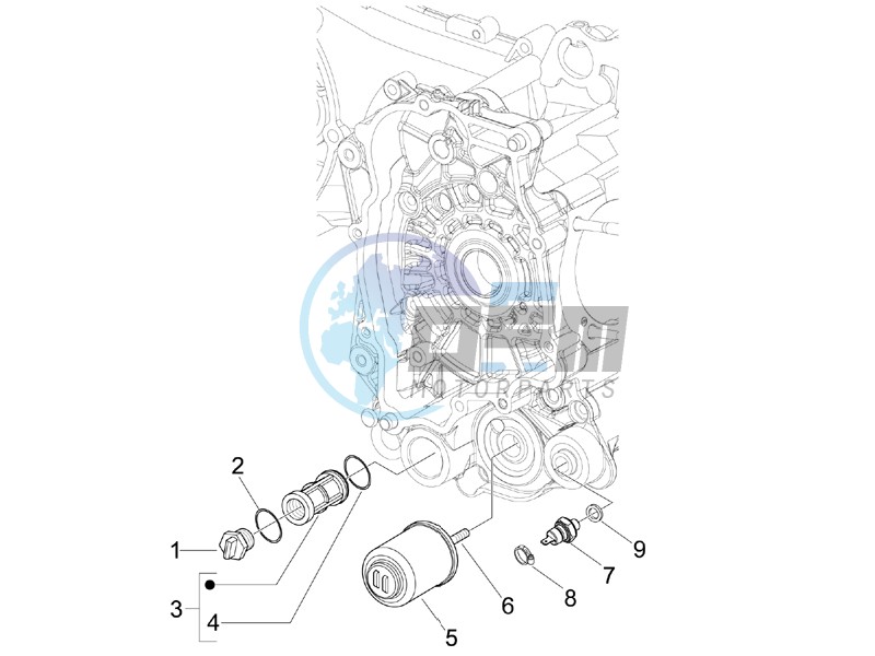 Flywheel magneto cover - Oil filter