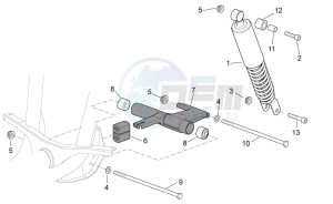 Scarabeo 50 4T 4V drawing R.shock absorber-connect. Rod