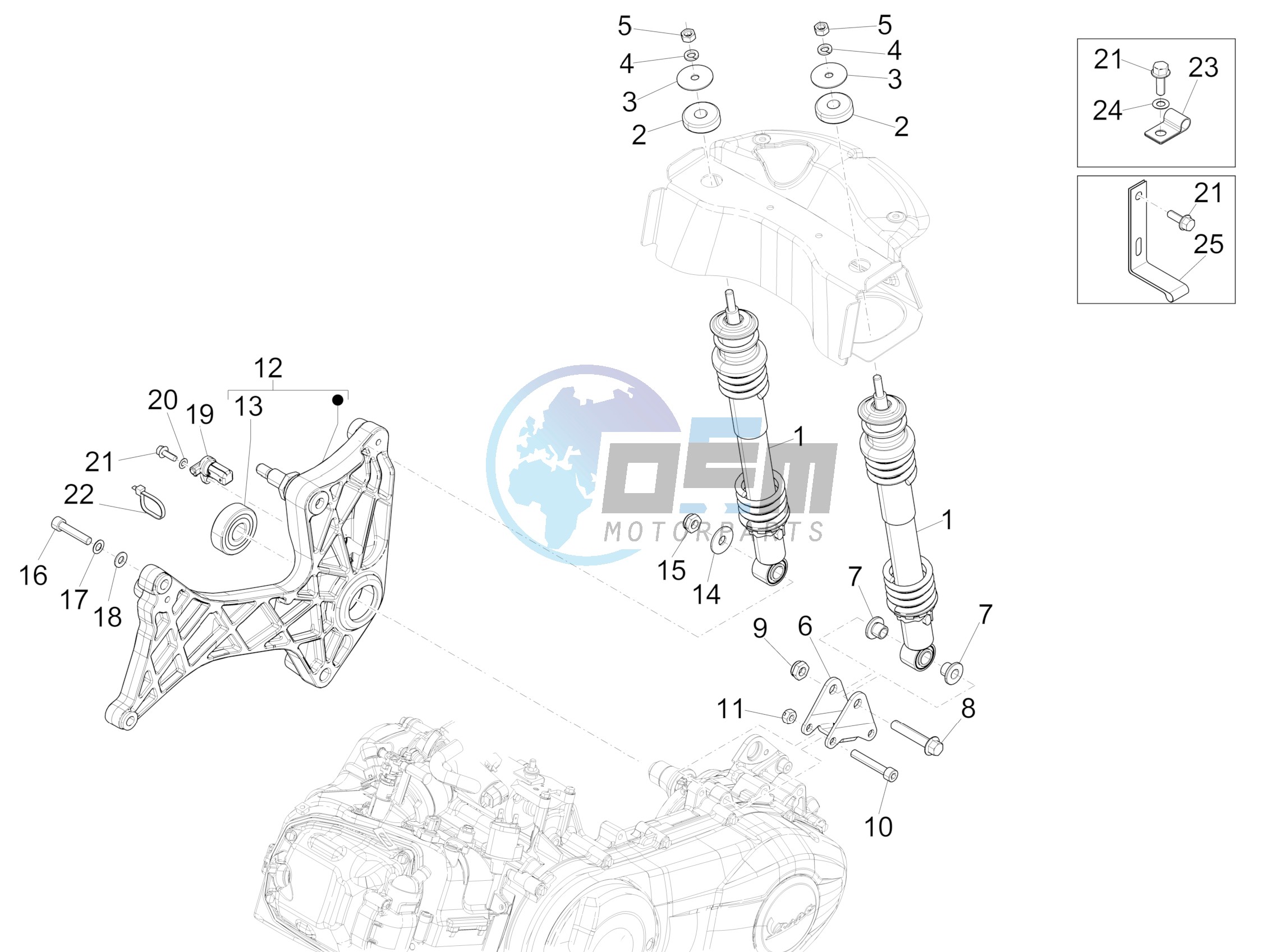 Rear suspension - Shock absorber/s