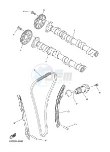 XJ6SA 600 DIVERSION (S-TYPE, ABS) (36D8 36DA) drawing CAMSHAFT & CHAIN