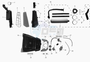 PACIFIC 50 125 drawing EXHAUST,RADIATOR,TANK, AIRFILTER